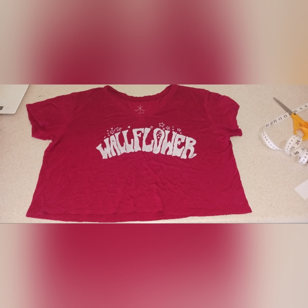 Red Life clothing crop t size sm